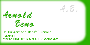 arnold beno business card